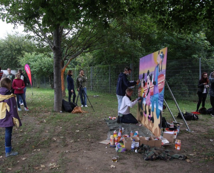 Show Malen auf dem Festival "Feuer & Wasser" 2012