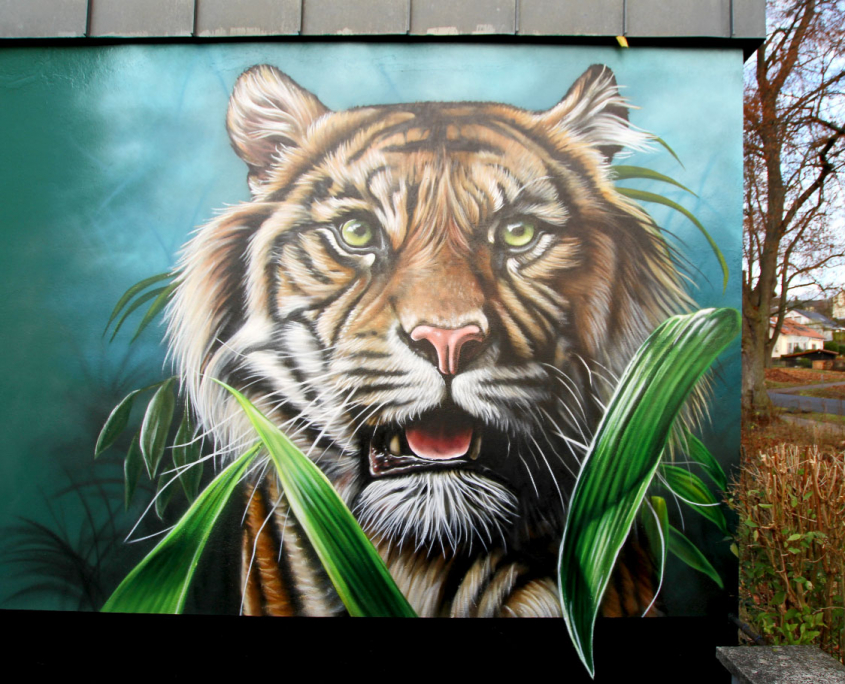 Tiger Wandmalerei